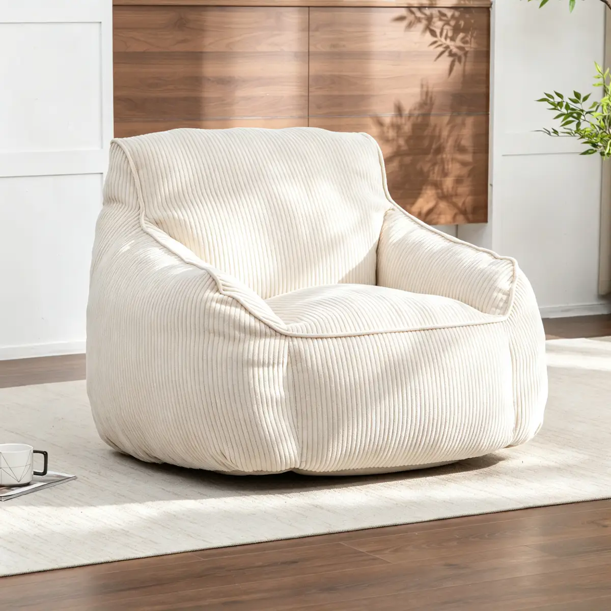 Giant Bean Bag Chair Sofa for Adults Teens, Comfy Corduroy Large Bean Bag