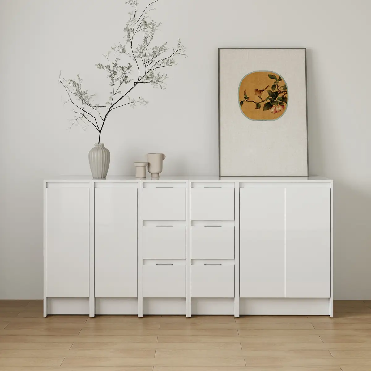 72" Freestanding Bathroom Storage Cabinet Combination, Soft Close Doors