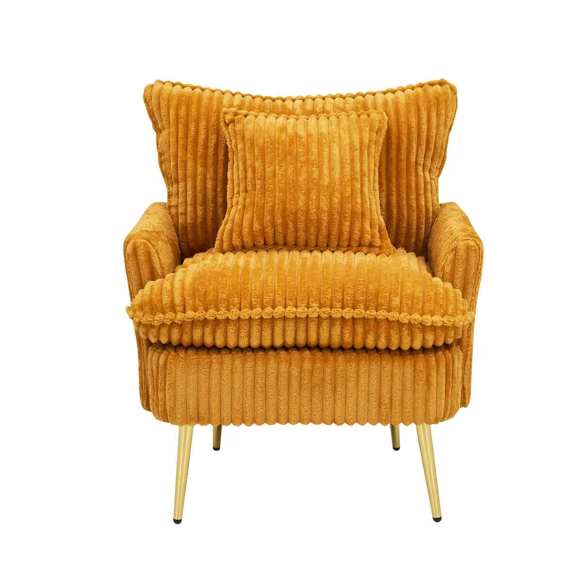 30.31 inch single chair Fashion sofa, yellow sofa, coarse corduroy fabric, soft