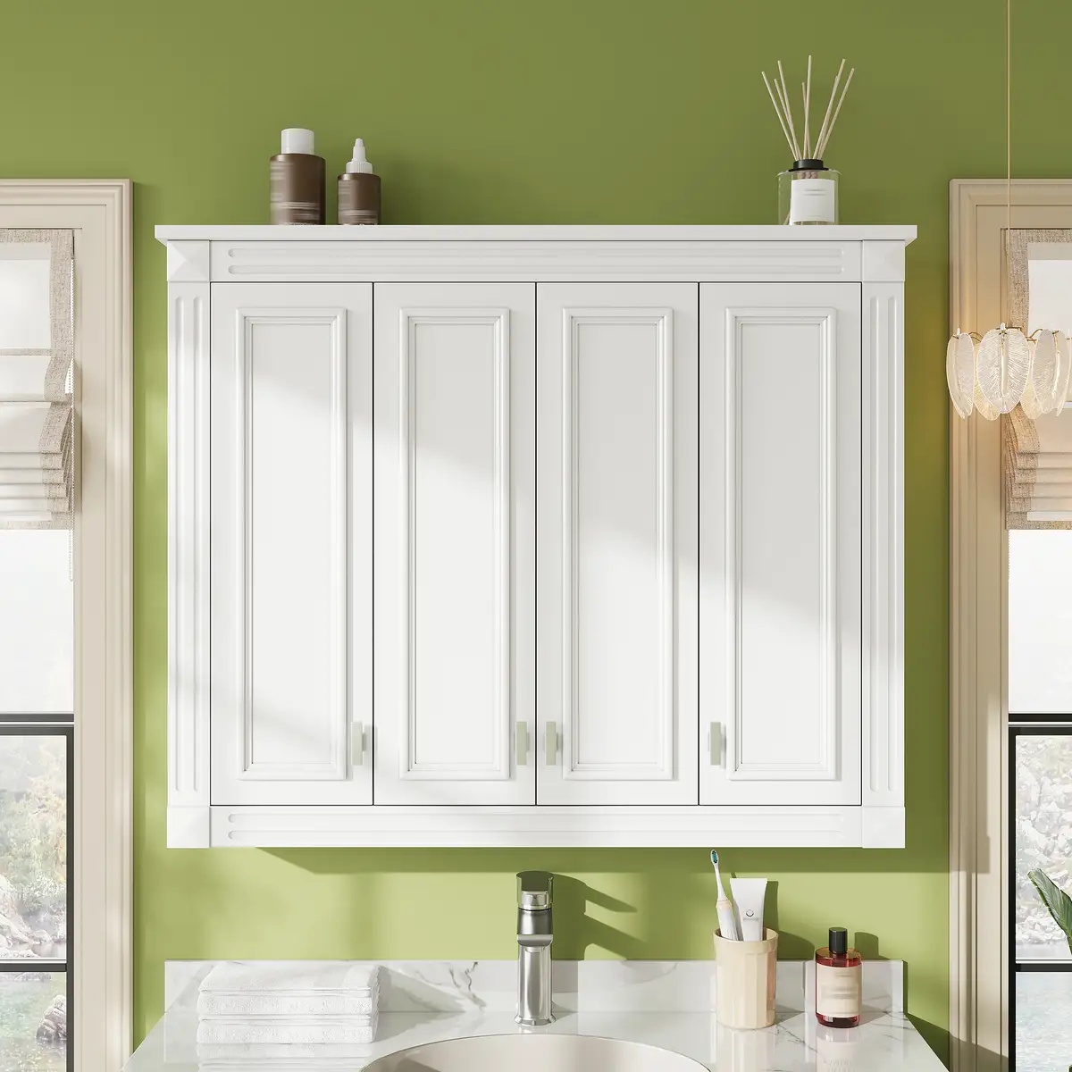 35'' x 28'' Medicine Cabinet, Wall Mounted Bathroom Storage Cabinet, Modern