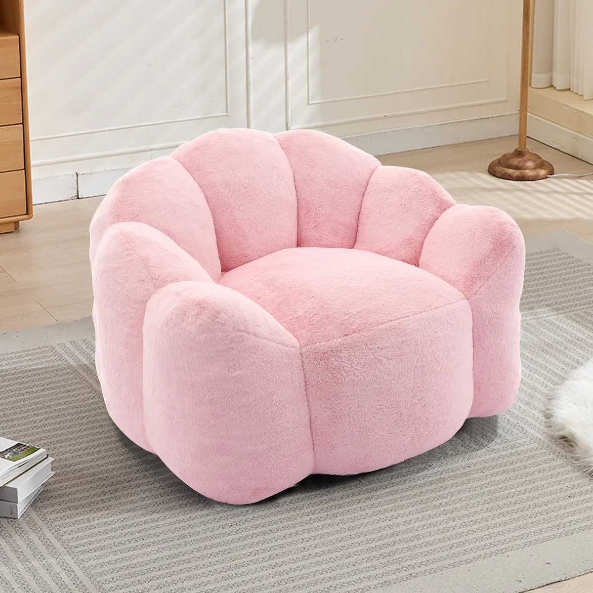 Lotus type compression sofa Adult bean bag sofa with pull ring can be easily
