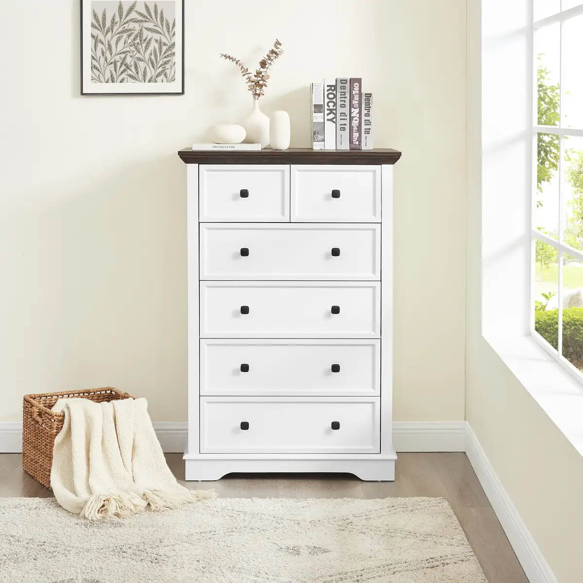 6 Drawer Dresser, 6 Drawers cabinet Tall Chest of Drawers Closet Organizers